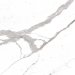 Biały spiek kwarcowy z szarą żyłą na blaty kuchenne, ścianę dekoracyjną, posadzki lub schody – Laminam Statuario Venato
