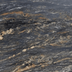 Wzór czarnego Granitu Cosmic Black ze złotą żyłką