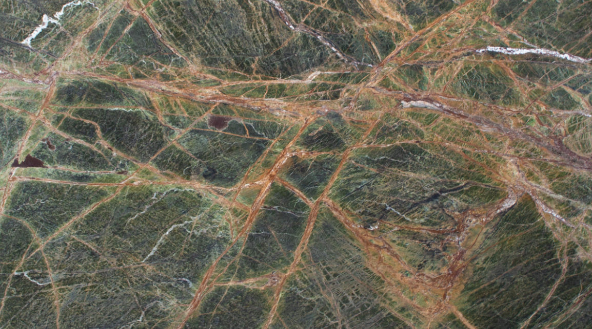 Zielony Marmur Rain Forest Green z żyłką - piękny marmur rodem z lasów deszczowych - wzór